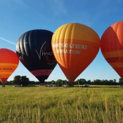 Présentation de nos 4 montgolfières prêtes au décollage pour un vol de groupe entreprise