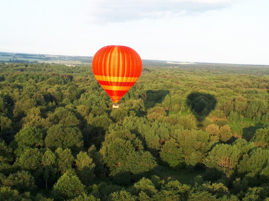 Montgolfière au dessus du marais poitevin.