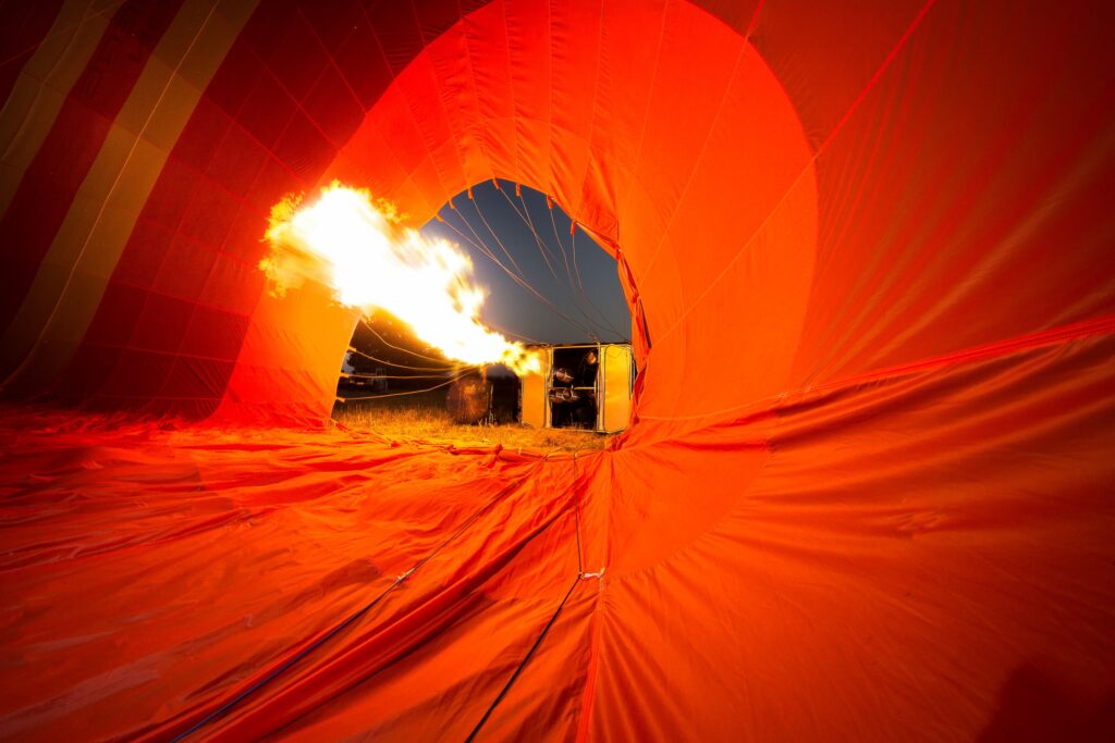 Interieur du ballon a la chauffe.