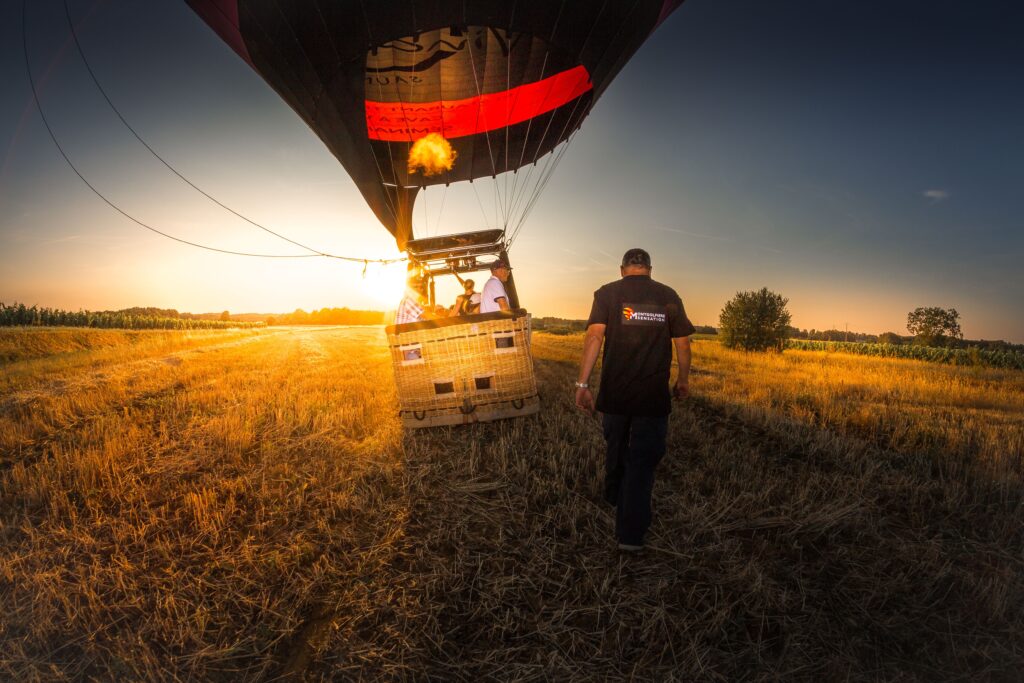 Montgolfière au sol