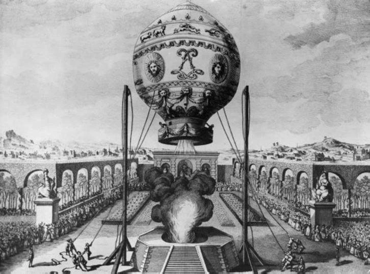 description de la 1ère montgolfière