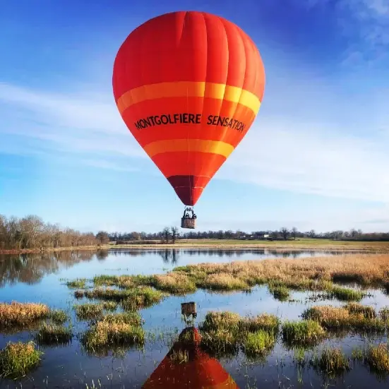 Vol sur les étangs de la Dombes