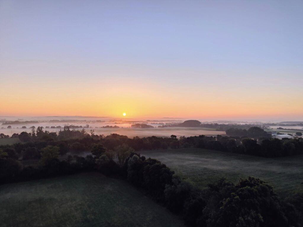 Levé de soleil à Chinon